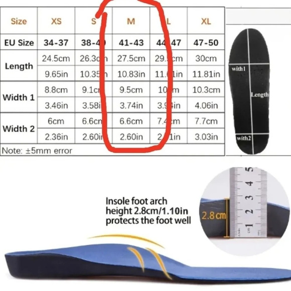 Orthopedic shoe cushion sport insole inserts approx EU 41-43 US 8.5-10 orthotic - Picture 9 of 11